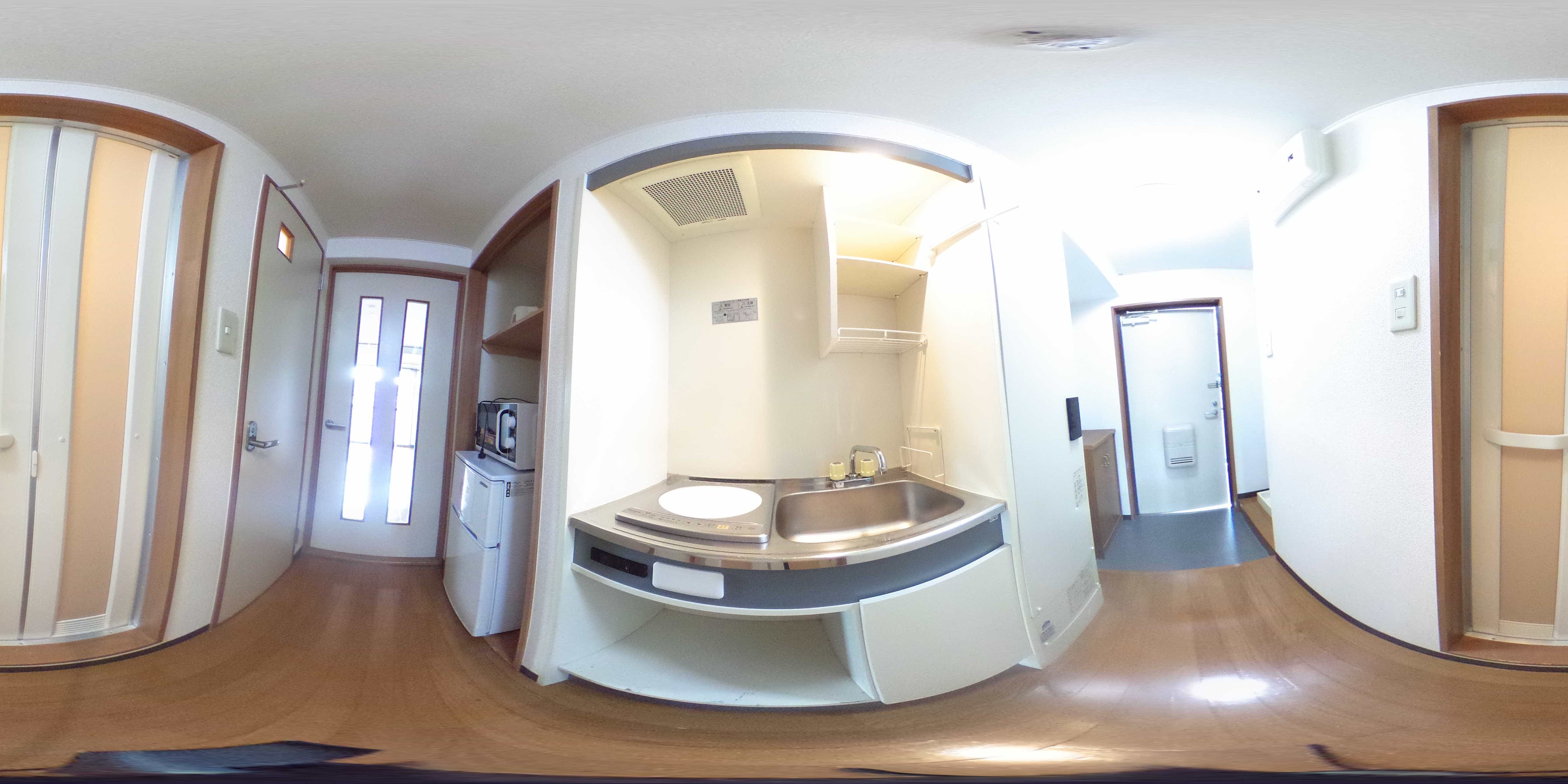 若草ﾌｪﾆｯｸｽﾏﾝｼｮﾝ(食事ｻﾎﾟｰﾄ付)キッチンの360度パノラマビューのサムネイル