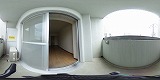 ラクーンＤ2ベランダの360度パノラマビューのサムネイル