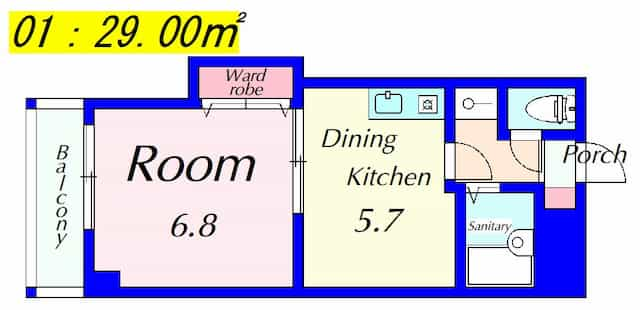 太陽ハイツ南草津の間取り図のサムネイル