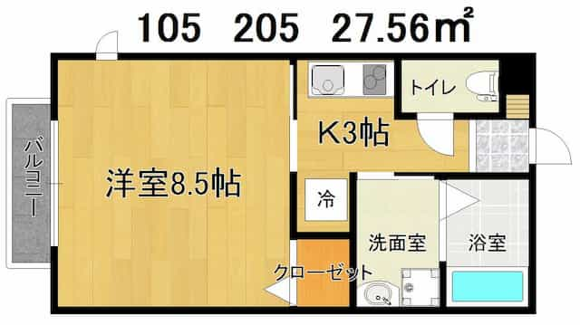 アンテノール(女性専用賃貸)の間取り図のサムネイル