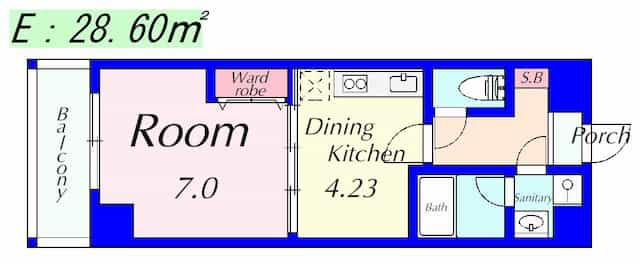 エンゼルプラザイースト2の間取り図のサムネイル