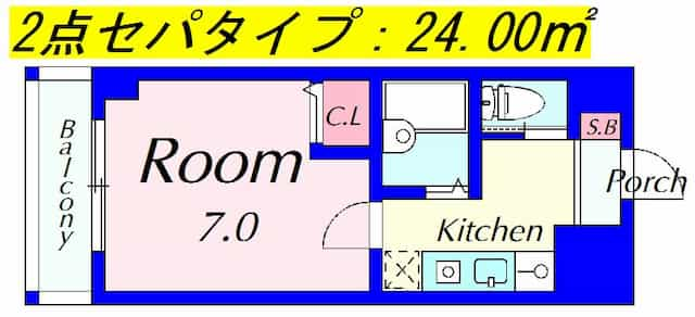 ピュアドミトリーシミズ(2点セパ)の間取り図のサムネイル