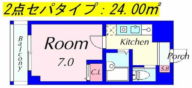 ピュアドミトリーシミズ(2点セパ)の間取り図のサムネイル