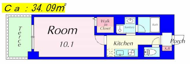 セシリー南草津の間取り図のサムネイル