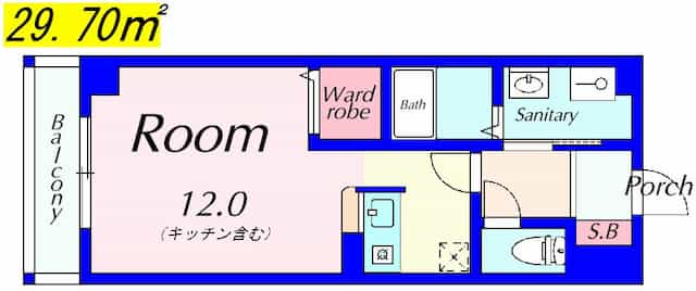 サニーサイドテラスＫの間取り図のサムネイル
