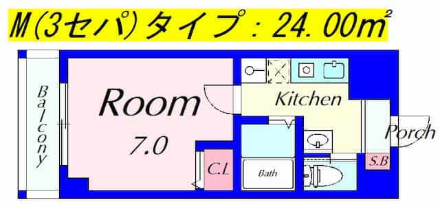 ピュアドミトリーシミズ(3点セパ)の間取り図のサムネイル