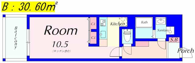 クレアドーレ南草津の間取り図のサムネイル